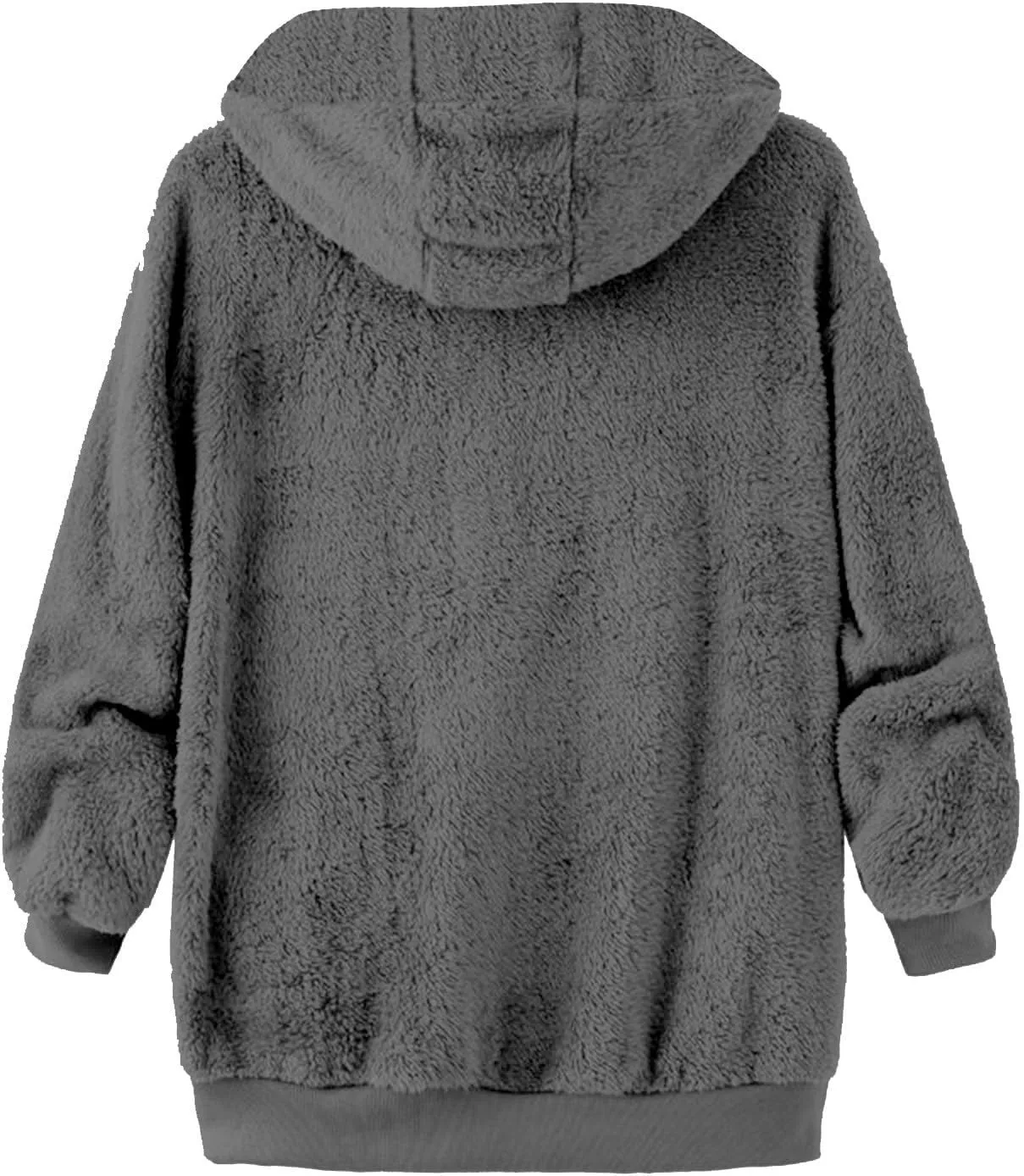 Mens Fuzzy Sherpa Hoodie Sweatshirts Soft Long Sleeve Zip up Sweatshirt Fall Outwear Winter Hooded Jacket with Pocket