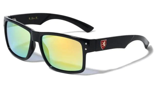 Mens High Quality Flat Top Classic Retro Sunglasses with Mirror Lens