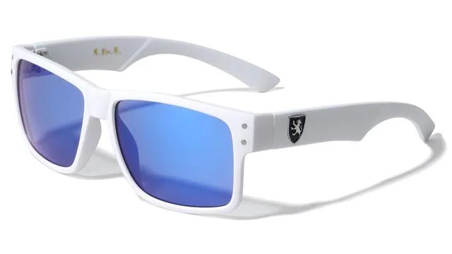 Mens High Quality Flat Top Classic Retro Sunglasses with Mirror Lens