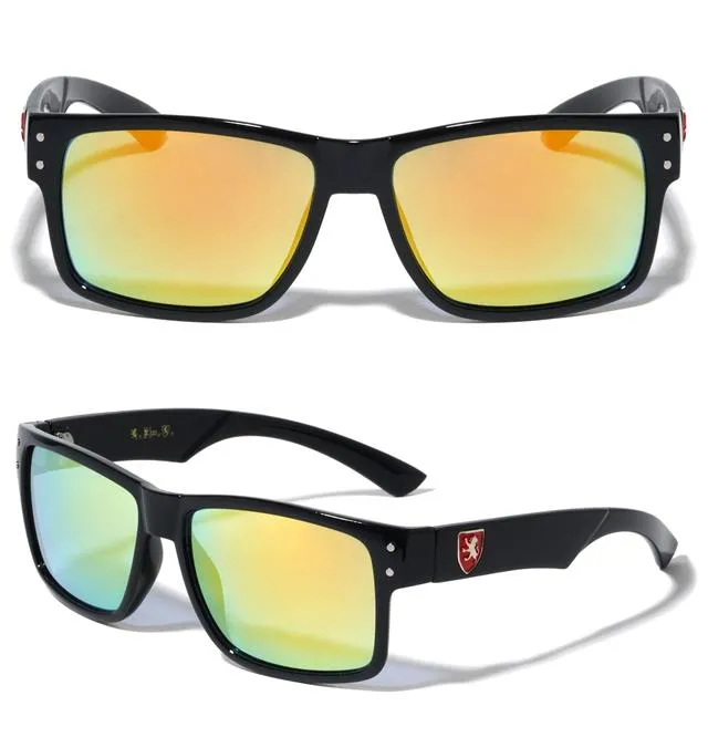 Mens High Quality Flat Top Classic Retro Sunglasses with Mirror Lens