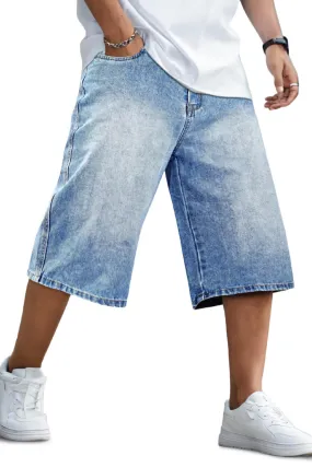 Men's Loose Denim Short - Light Blue