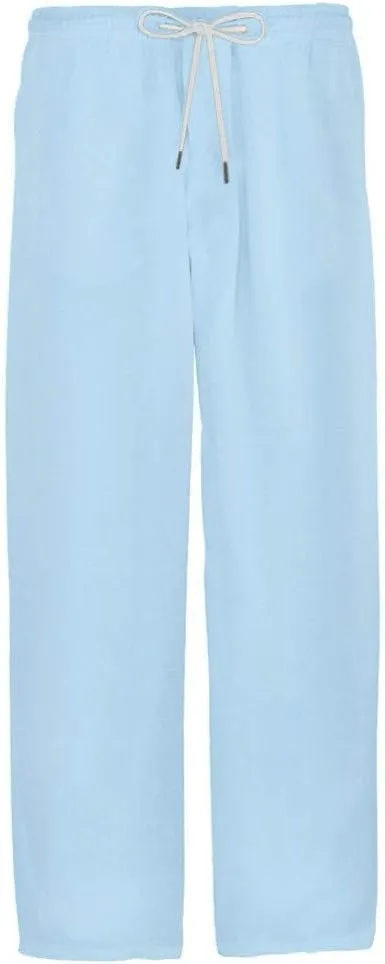 Men's Summer Pants Solid Color Elastic Waist Drawstring Pocket Wide Leg Breathable Loose Elasticity Cute Trousers