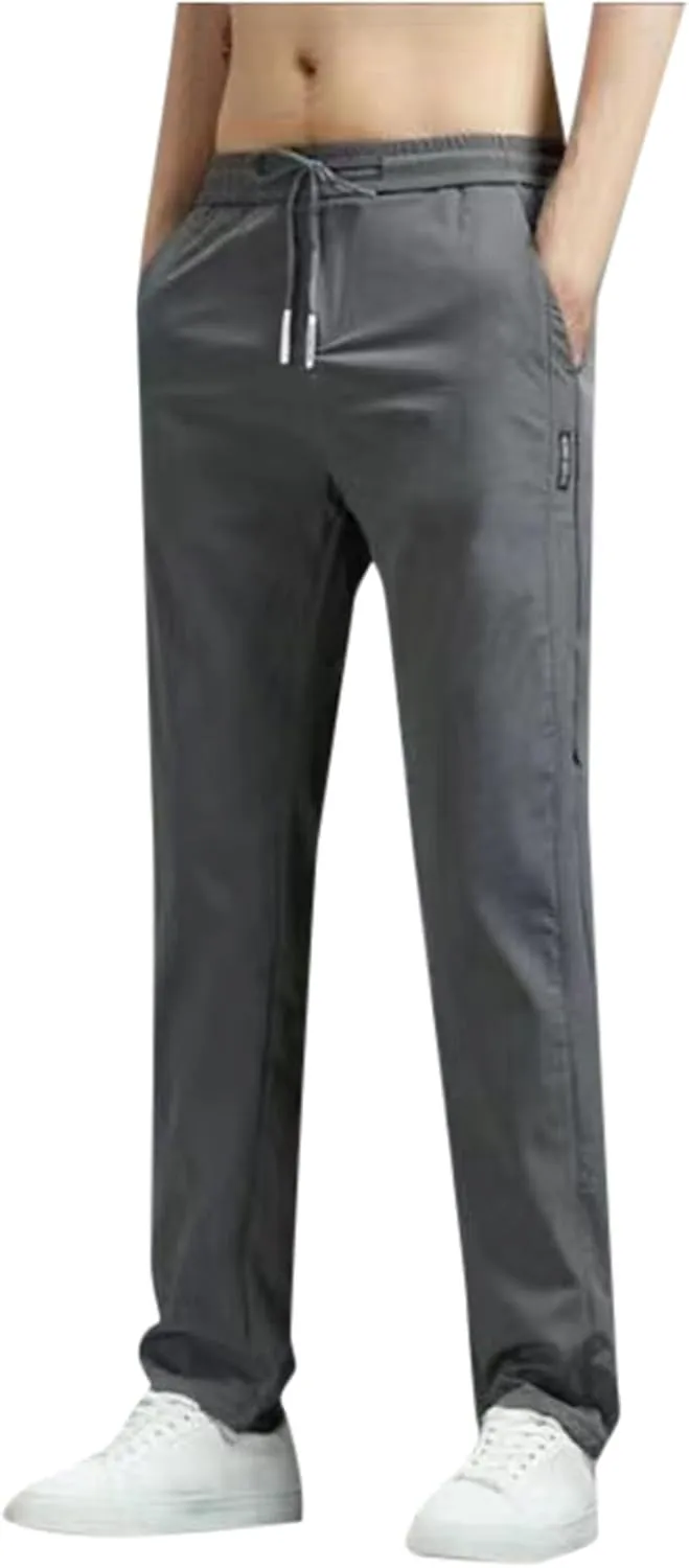 Men's Sweatpants Summer Drawstring Elastic Waist Fit Pockets Breathable Soft Fit Sport Clothes Fresh Joggers