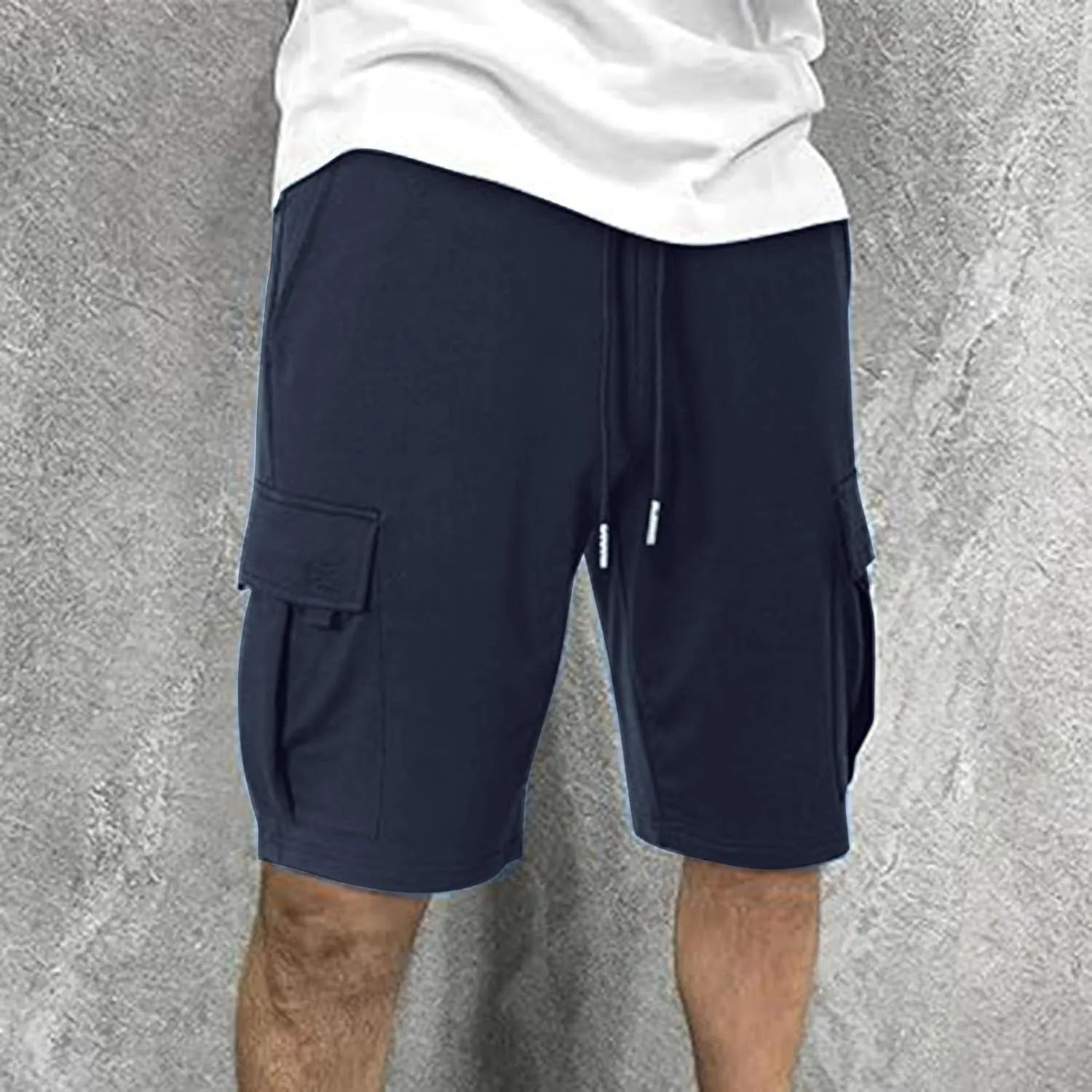 Men's Trendy Shorts Summer Drawstring Elastic Waist Pockets Breathable Athletic Elasticity Comfy Fashion Trousers