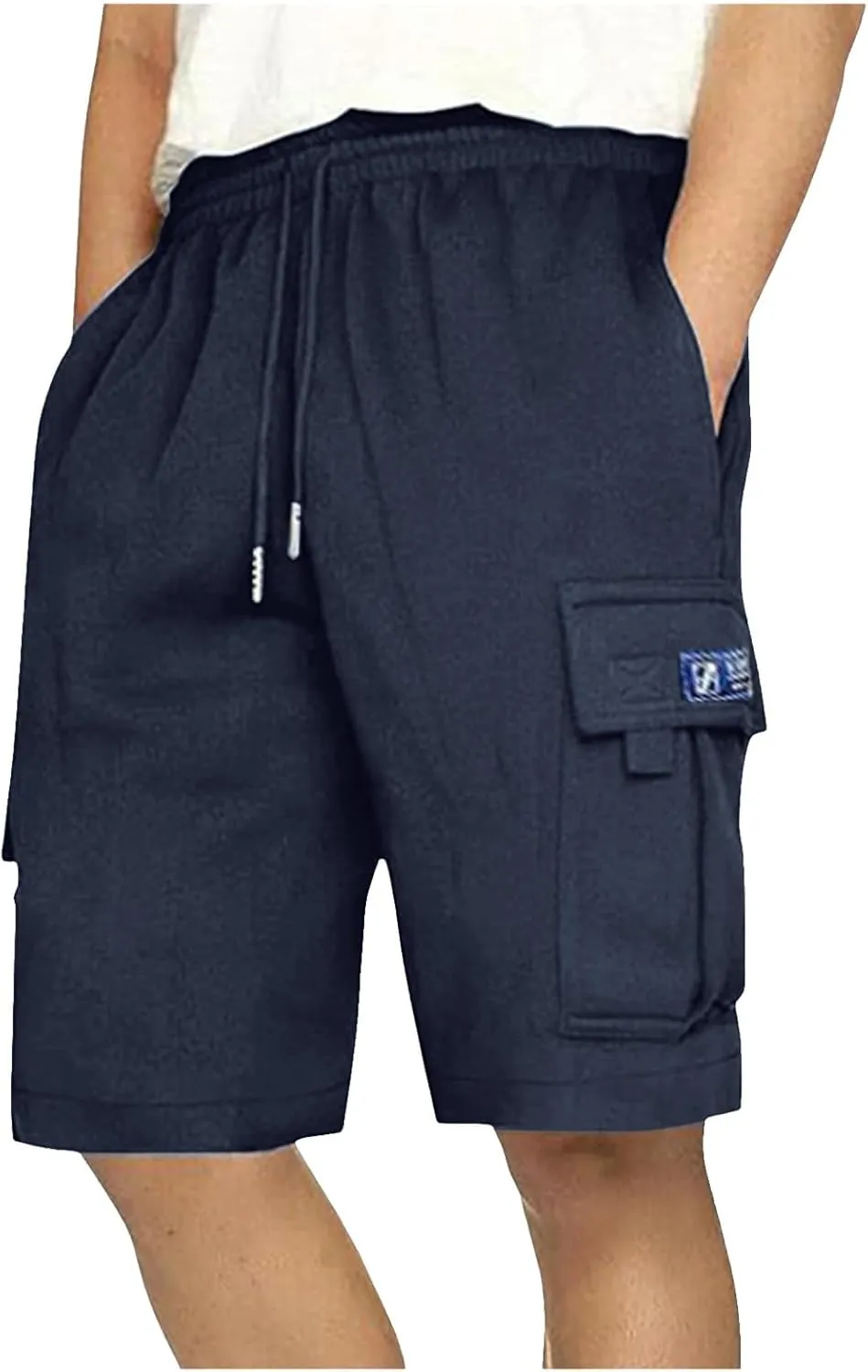 Men's Trendy Shorts Summer Drawstring Elastic Waist Pockets Breathable Athletic Elasticity Comfy Fashion Trousers