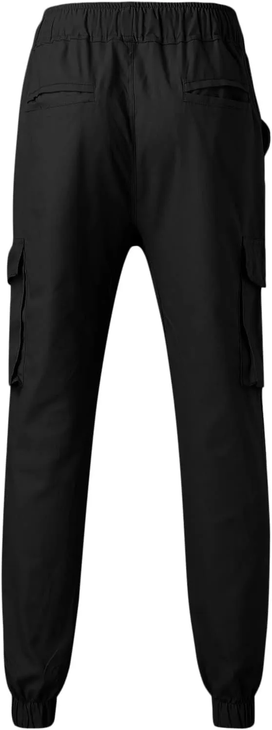 Mens Workout Cargo Sweatpants for Men Men's Cotton Casual Cargo Pants Lightweight Stretch Work Hiking Outdoor Elastic