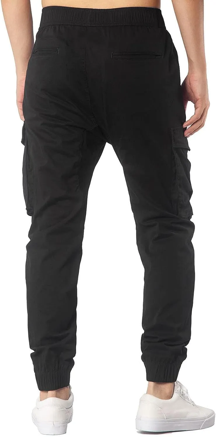 Mens Workout Cargo Sweatpants for Men Men's Cotton Casual Cargo Pants Lightweight Stretch Work Hiking Outdoor Elastic