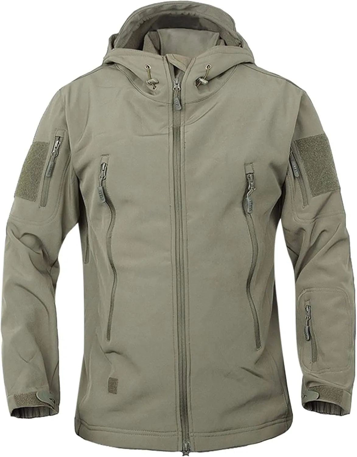 Outdoor Jacket For Men Waterproof Windresistant Fleece Lined Shark Skin Soft Shell Multi-Pocket Coat Quick-Drying Top Waterproof Jacket Rain Coat Flannel Jacket