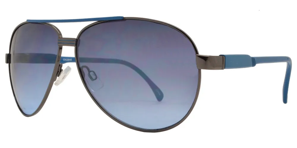 OX 2845 - Classic Classic Aviator with Brow Bar Metal Sunglasses