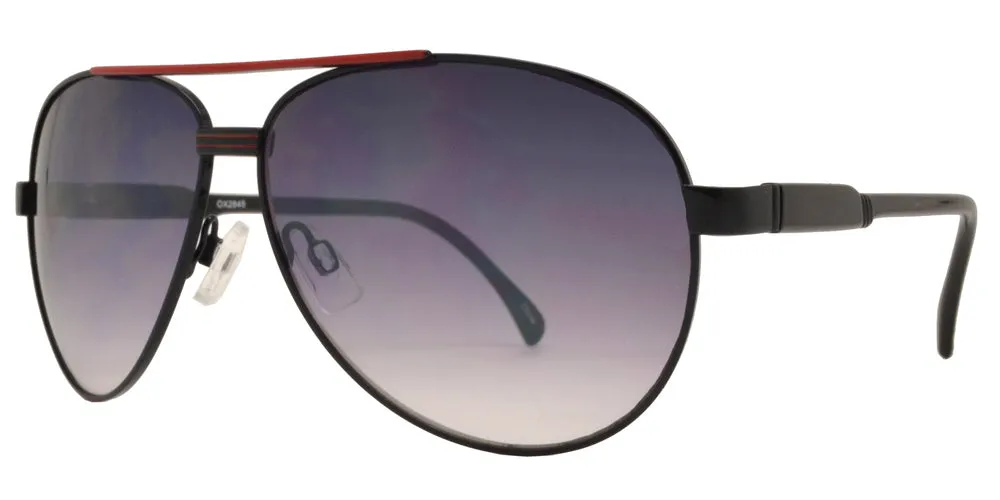 OX 2845 - Classic Classic Aviator with Brow Bar Metal Sunglasses