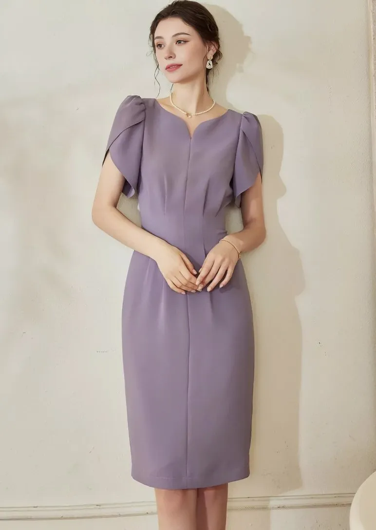 PETAL SLEEVE HIP DRESS