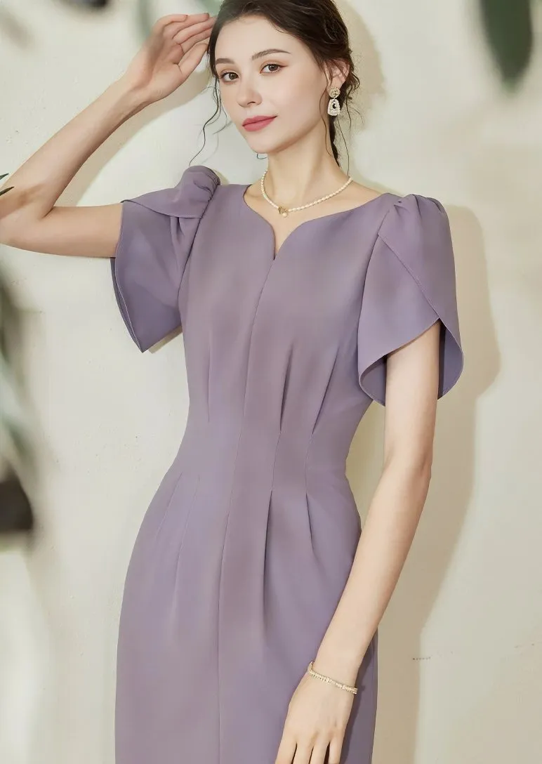 PETAL SLEEVE HIP DRESS