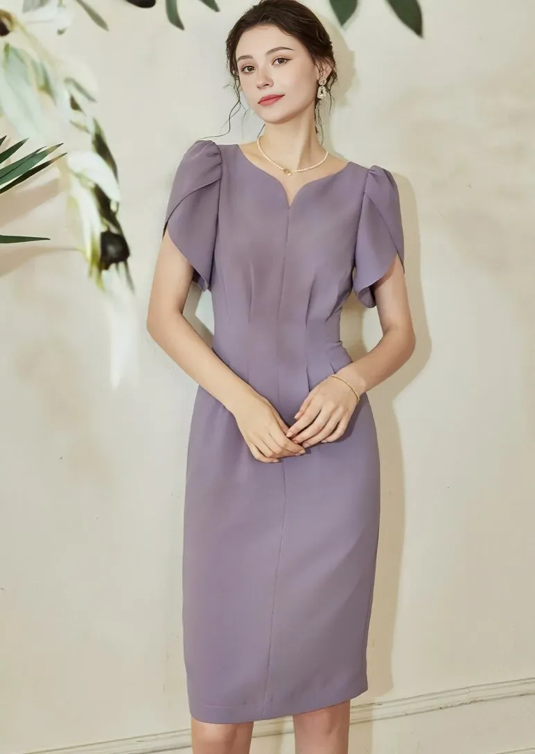 PETAL SLEEVE HIP DRESS