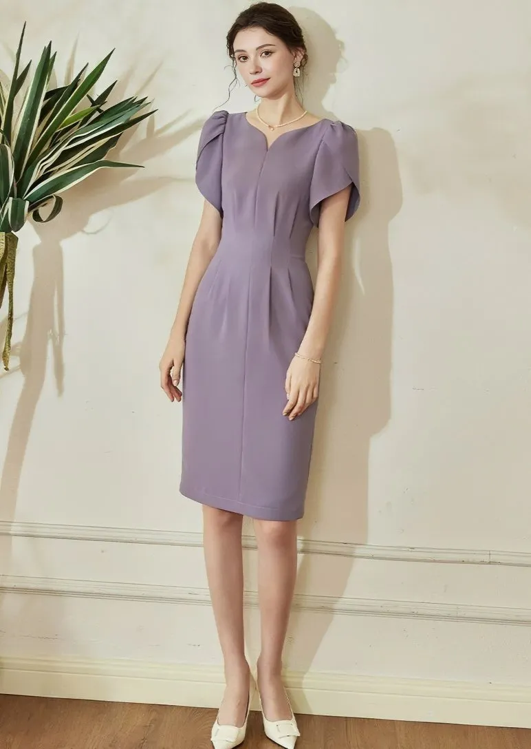 PETAL SLEEVE HIP DRESS