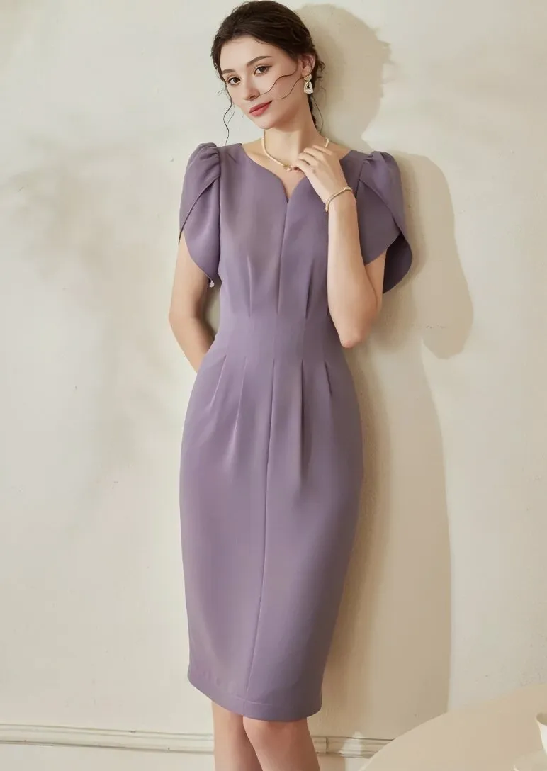 PETAL SLEEVE HIP DRESS