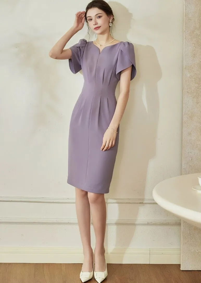 PETAL SLEEVE HIP DRESS