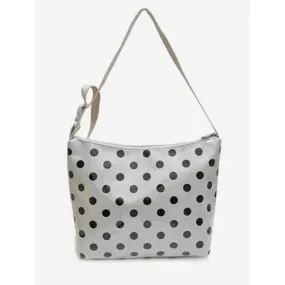 Polka Dot Chic Outdoor Shopping Crossbody Bag - White