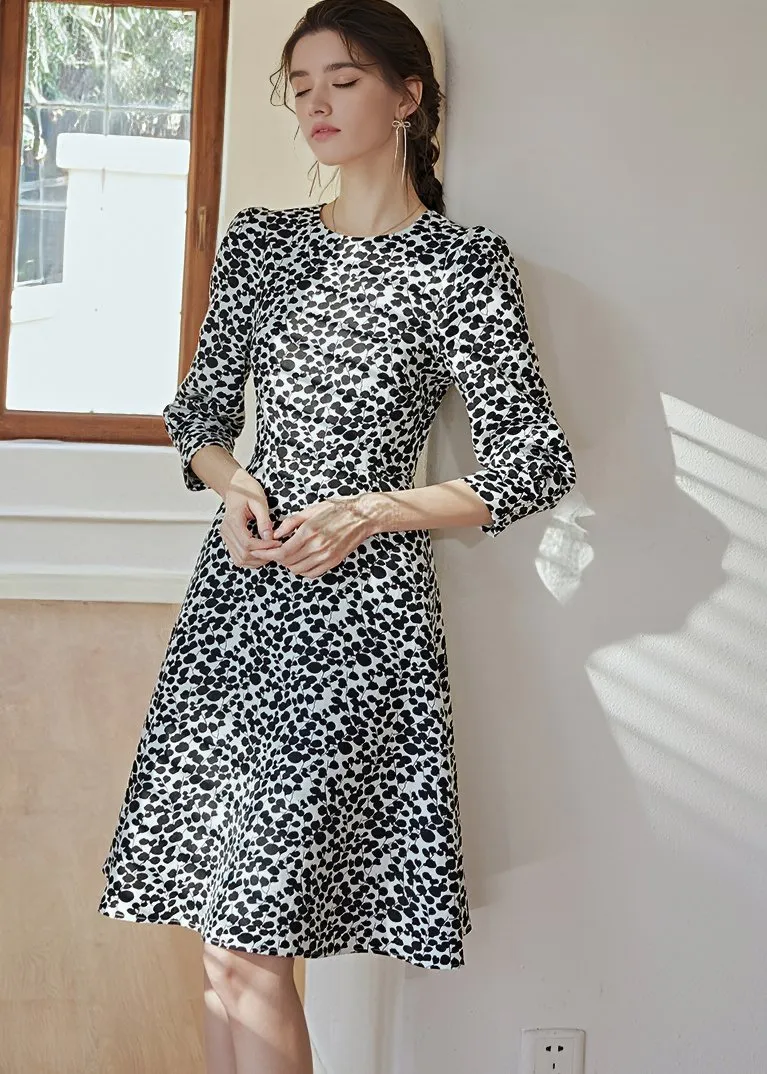 RETRO JACQUARD TEXTURE DRESS
