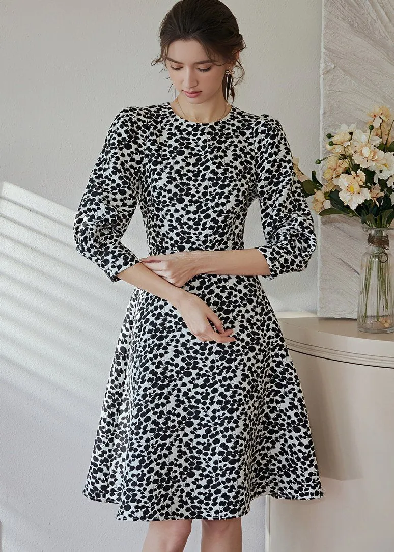 RETRO JACQUARD TEXTURE DRESS