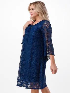 Rhodonite  Lace Shift Dress w/drawstring