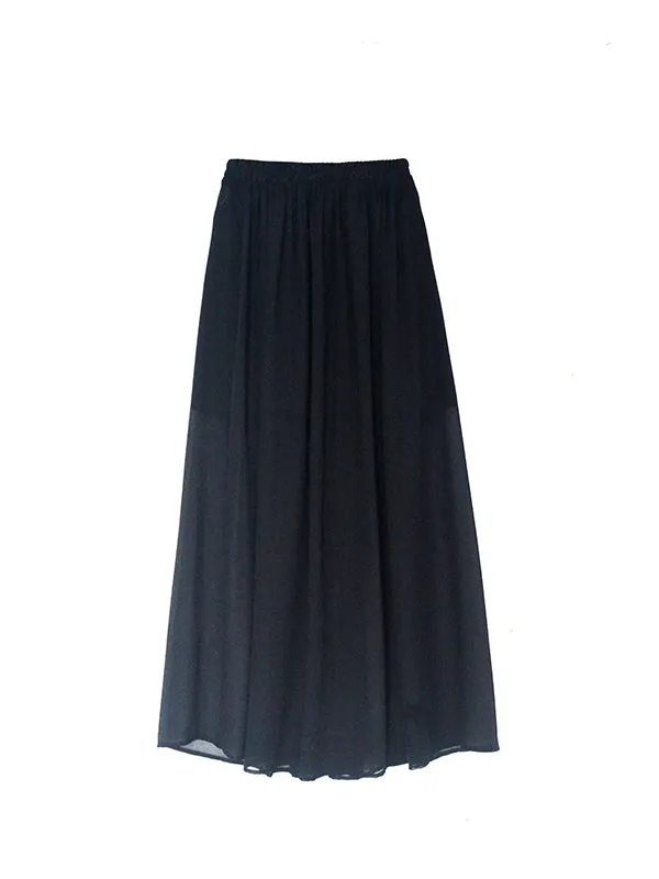Sequins Elegant Bijou Flare Ciffon Camisole&Long-Skirt