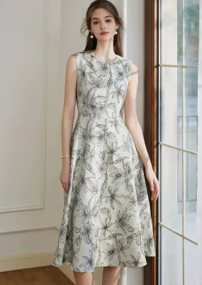 SLEEVELESS WAIST SWING DRESS