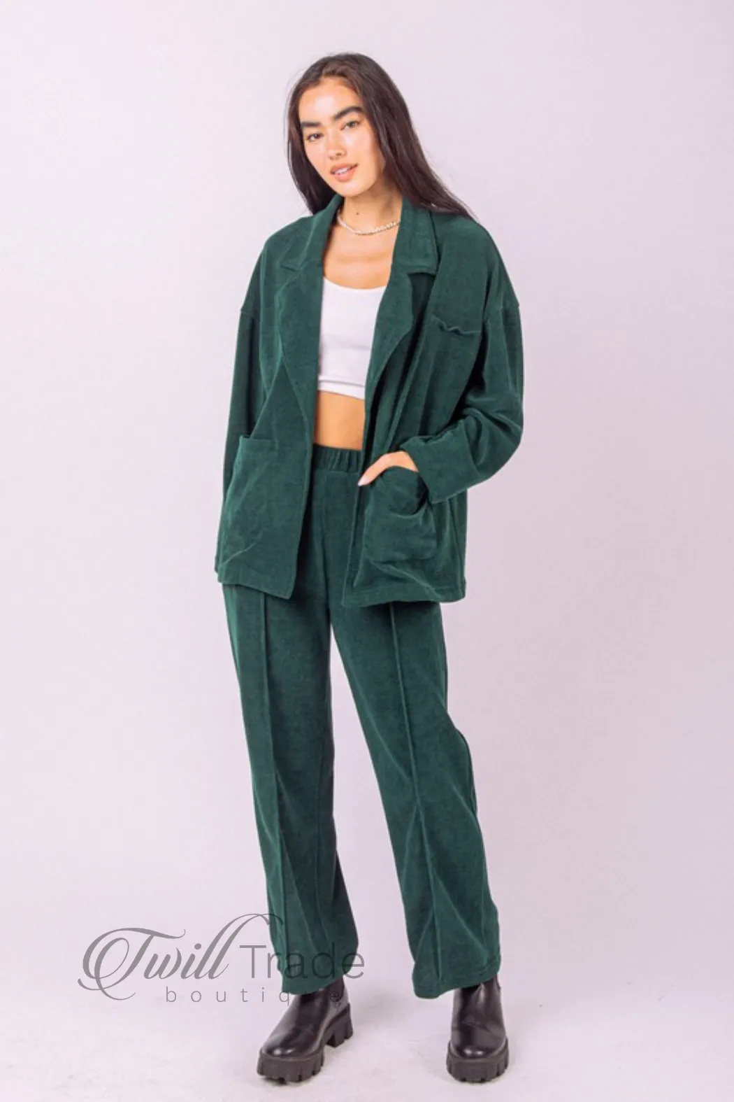 Soft Knit Corduroy Blazer