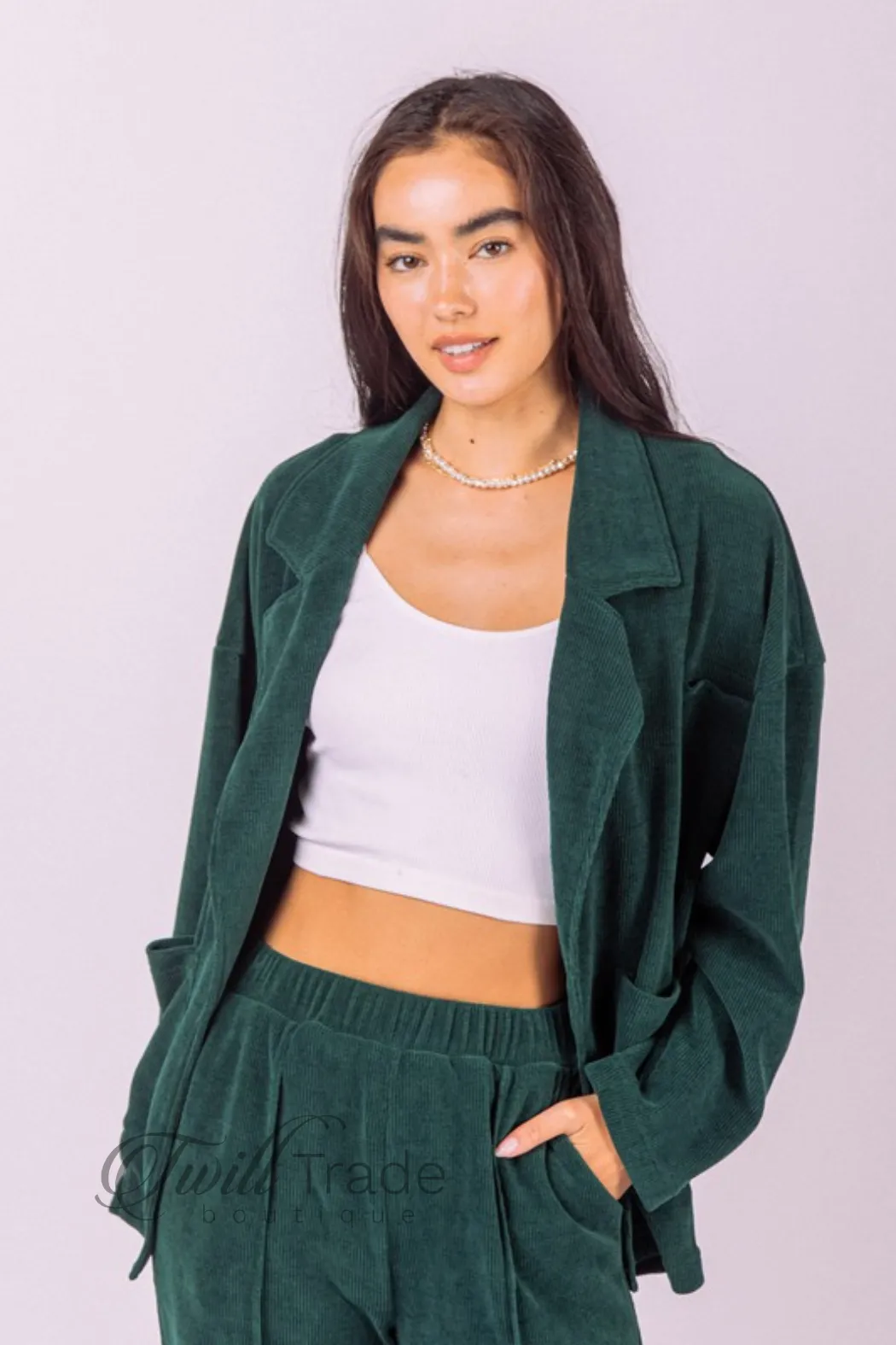 Soft Knit Corduroy Blazer