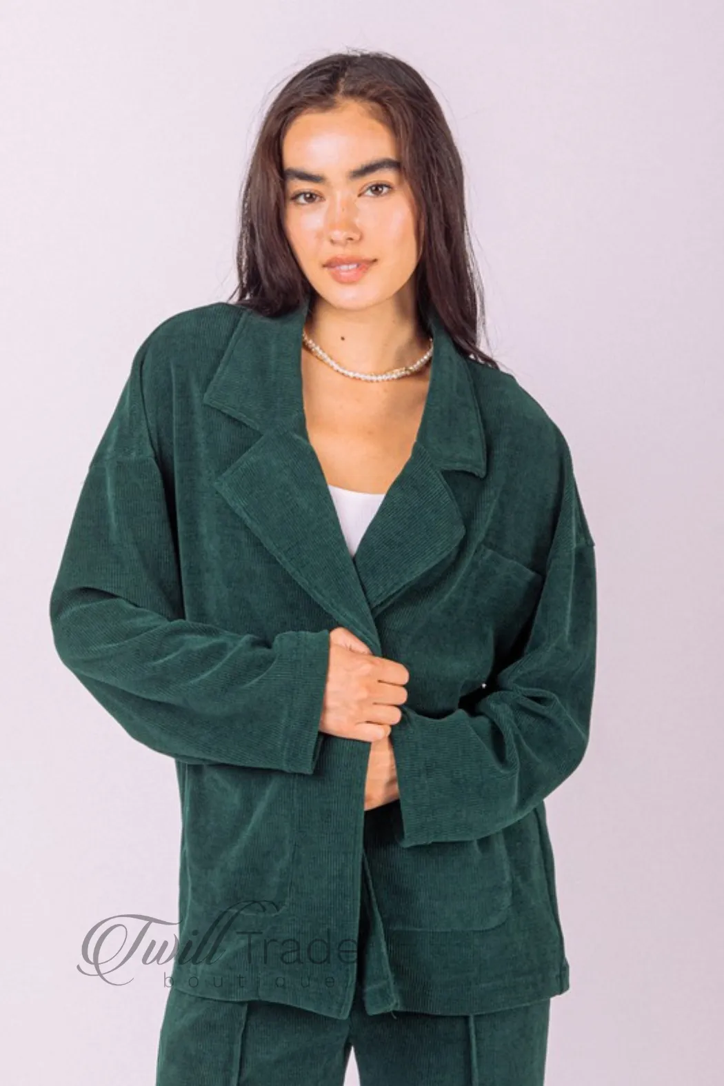 Soft Knit Corduroy Blazer