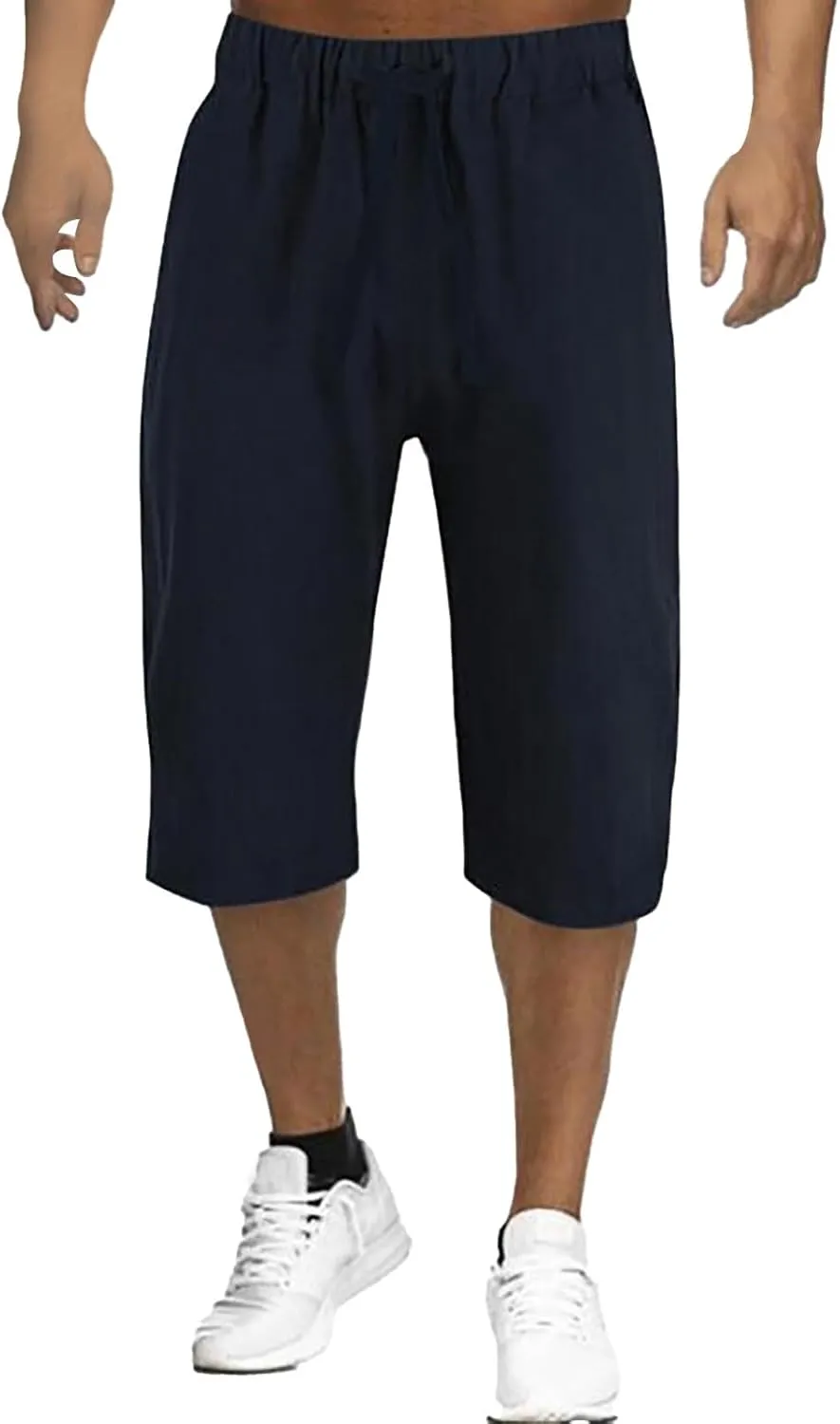 Soft Shorts for Men Summer Cortical Elastic Waist Fit Pockets Breathable Athletic Sport Clothes Cute Trendy Trousers