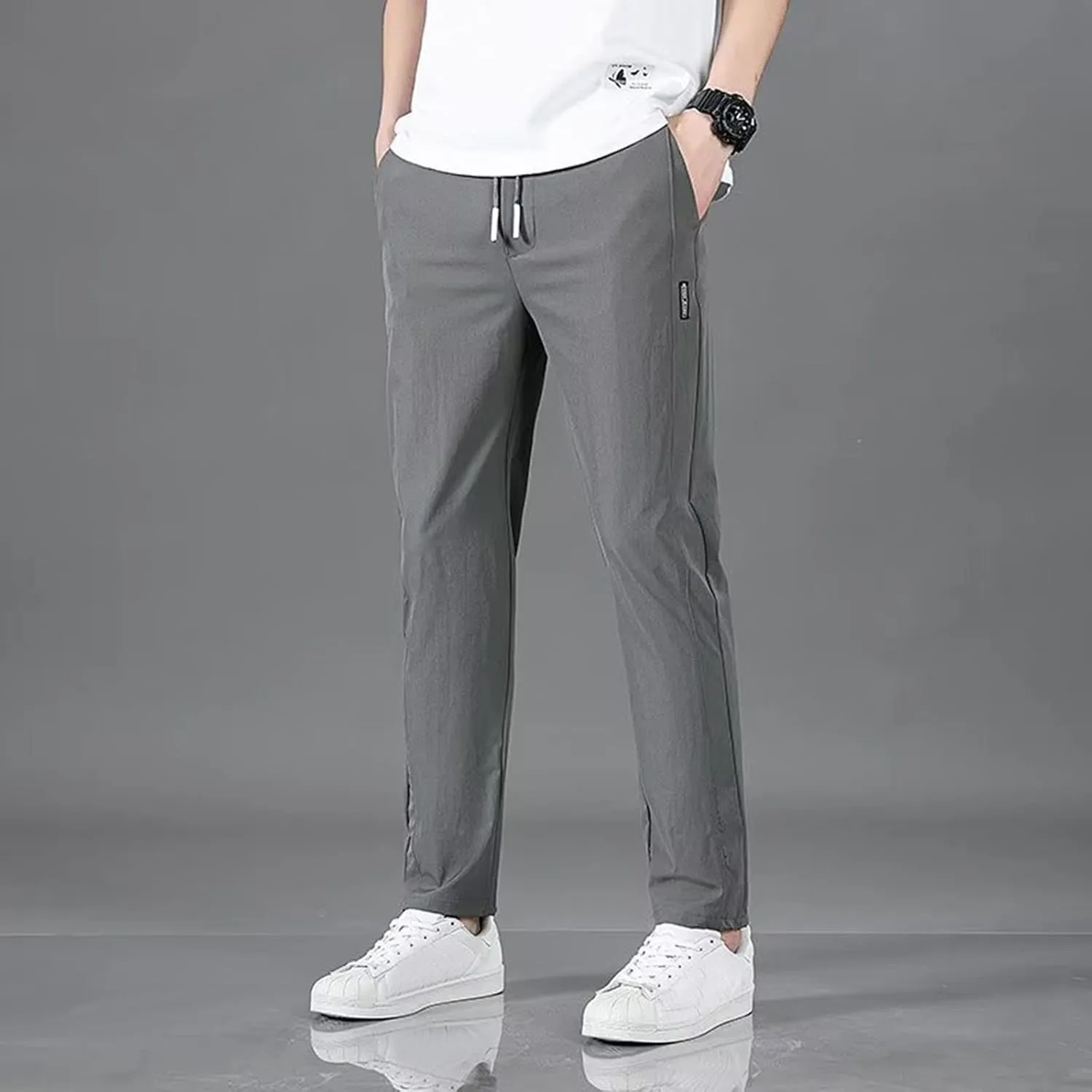 Sweatpants for Men Summer Drawstring Elastic Waist Fit Pockets Breathable Leisure Style Summer Comfy Fashion Joggers