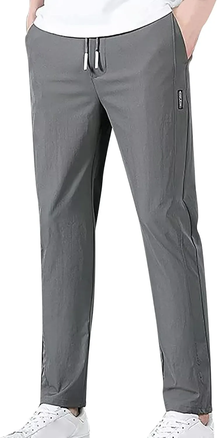 Sweatpants for Men Summer Drawstring Elastic Waist Fit Pockets Breathable Leisure Style Summer Comfy Fashion Joggers