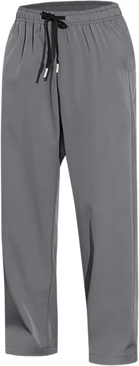 Sweatpants for Men Summer Drawstring Elastic Waist Fit Pockets Breathable Loose Elasticity Fresh Running Trousers