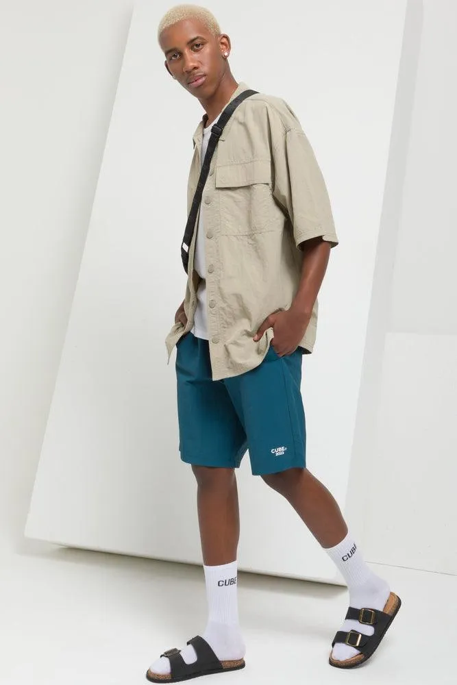 Textured Swim Shorts Teal