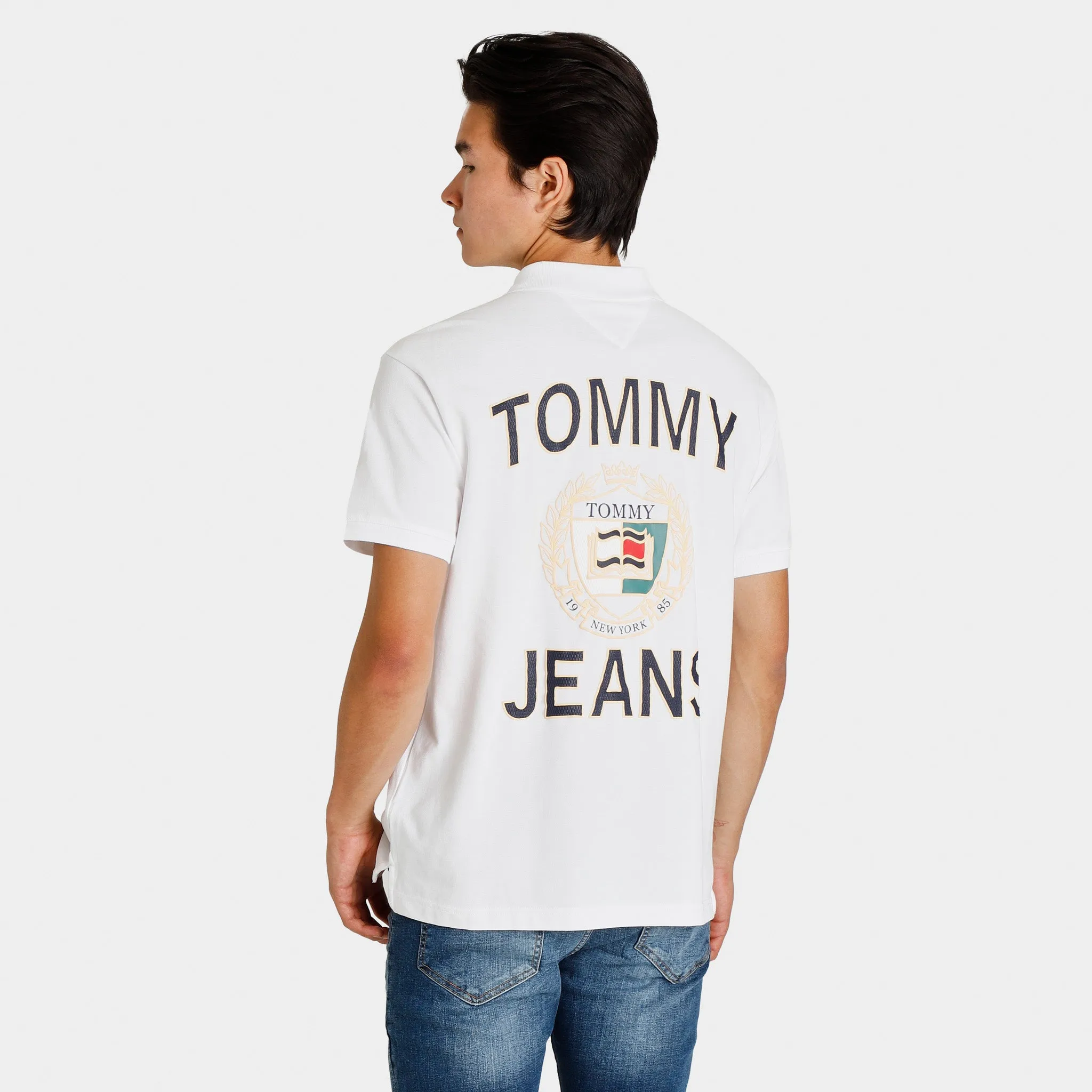 Tommy Jeans Relaxed Fit Polo Shirt White / Black