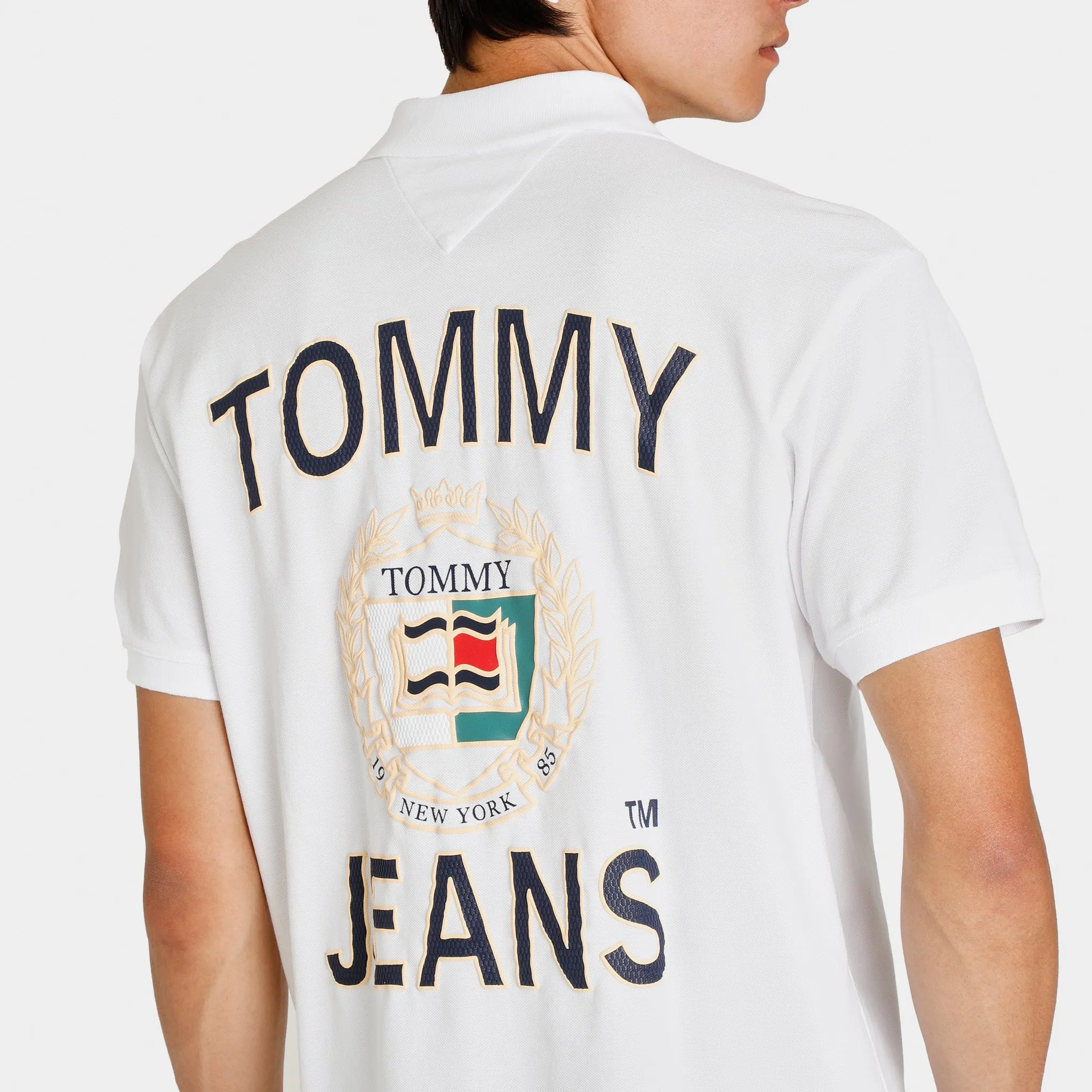 Tommy Jeans Relaxed Fit Polo Shirt White / Black