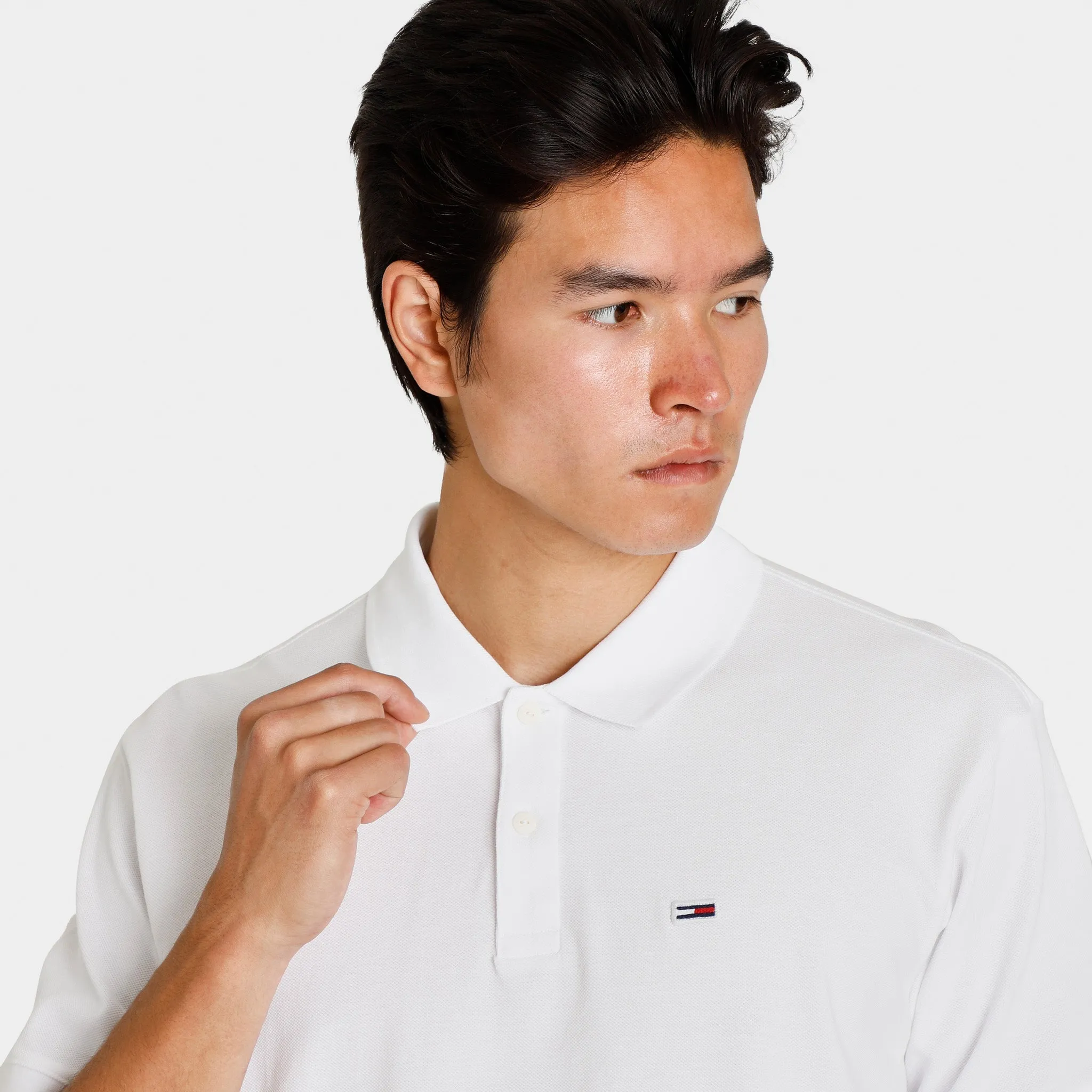 Tommy Jeans Relaxed Fit Polo Shirt White / Black