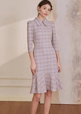 TWEED SLIM FISHTAIL DRESS