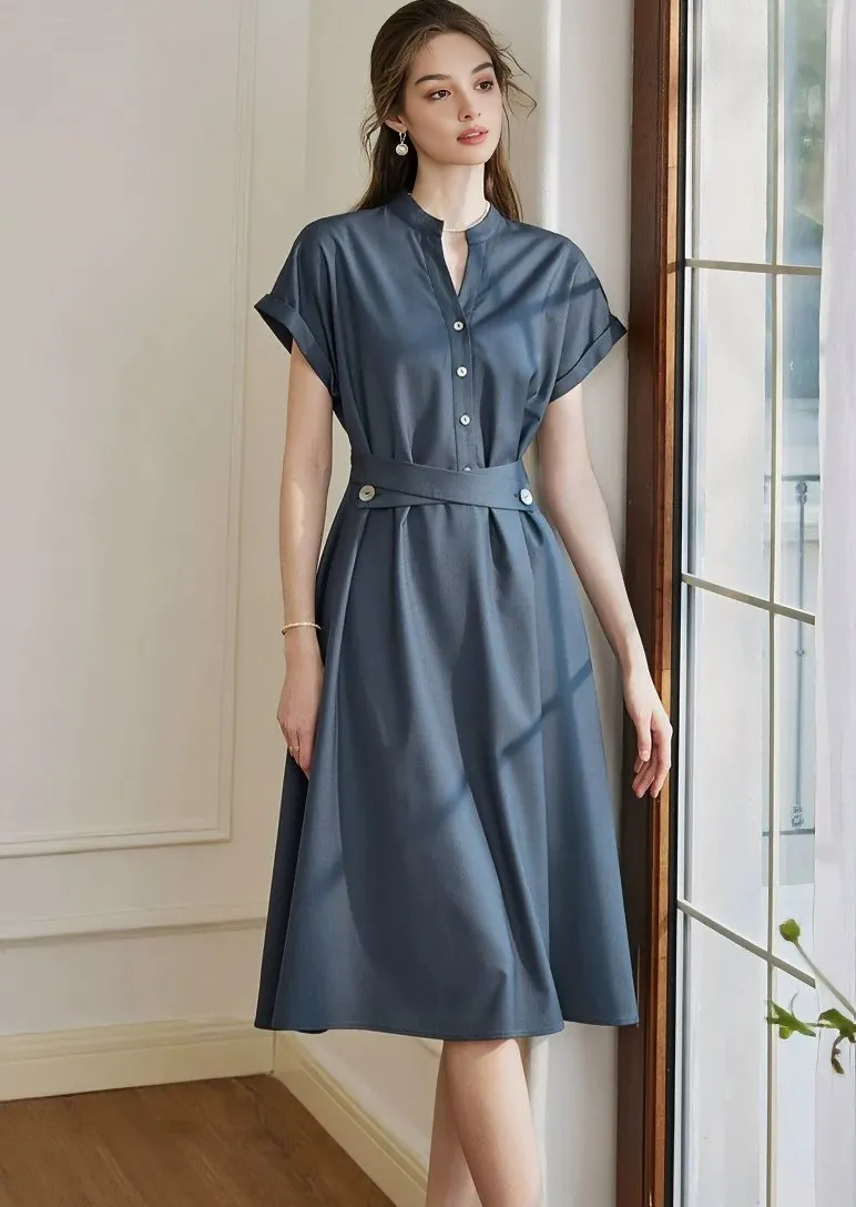 V NECK WAIST SHAPE DRESS