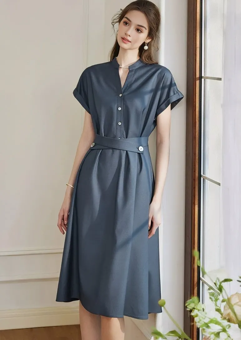 V NECK WAIST SHAPE DRESS