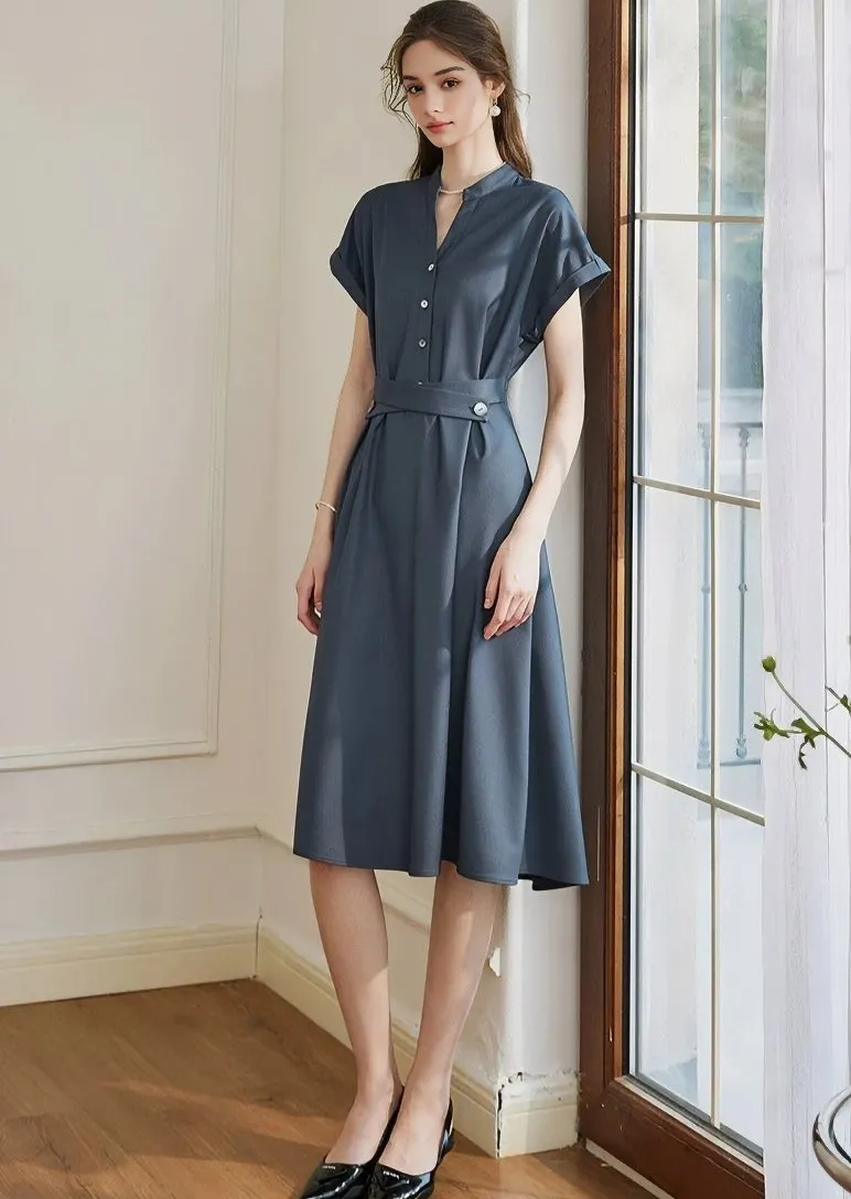 V NECK WAIST SHAPE DRESS