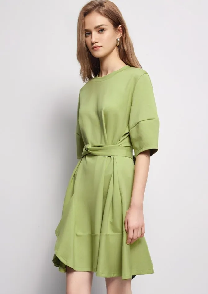 WAIST TIE LAYERED DRESS