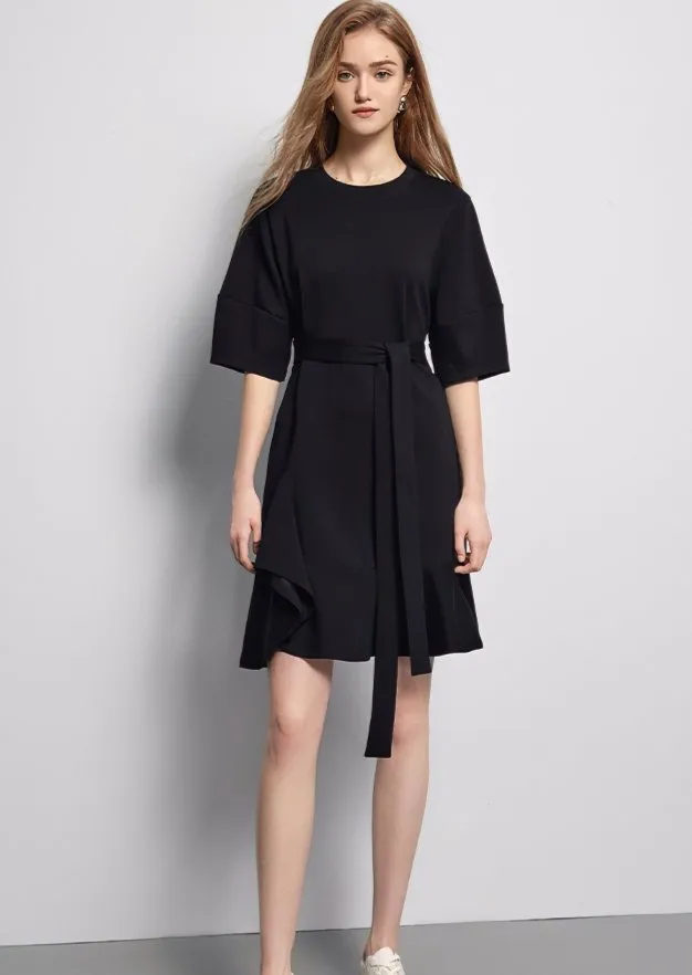 WAIST TIE LAYERED DRESS