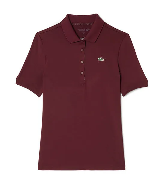 Women's Lacoste SPORT Breathable Stretch Golf Polo Shirt Spleen/White