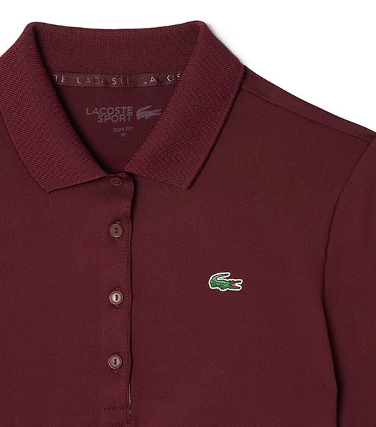 Women's Lacoste SPORT Breathable Stretch Golf Polo Shirt Spleen/White